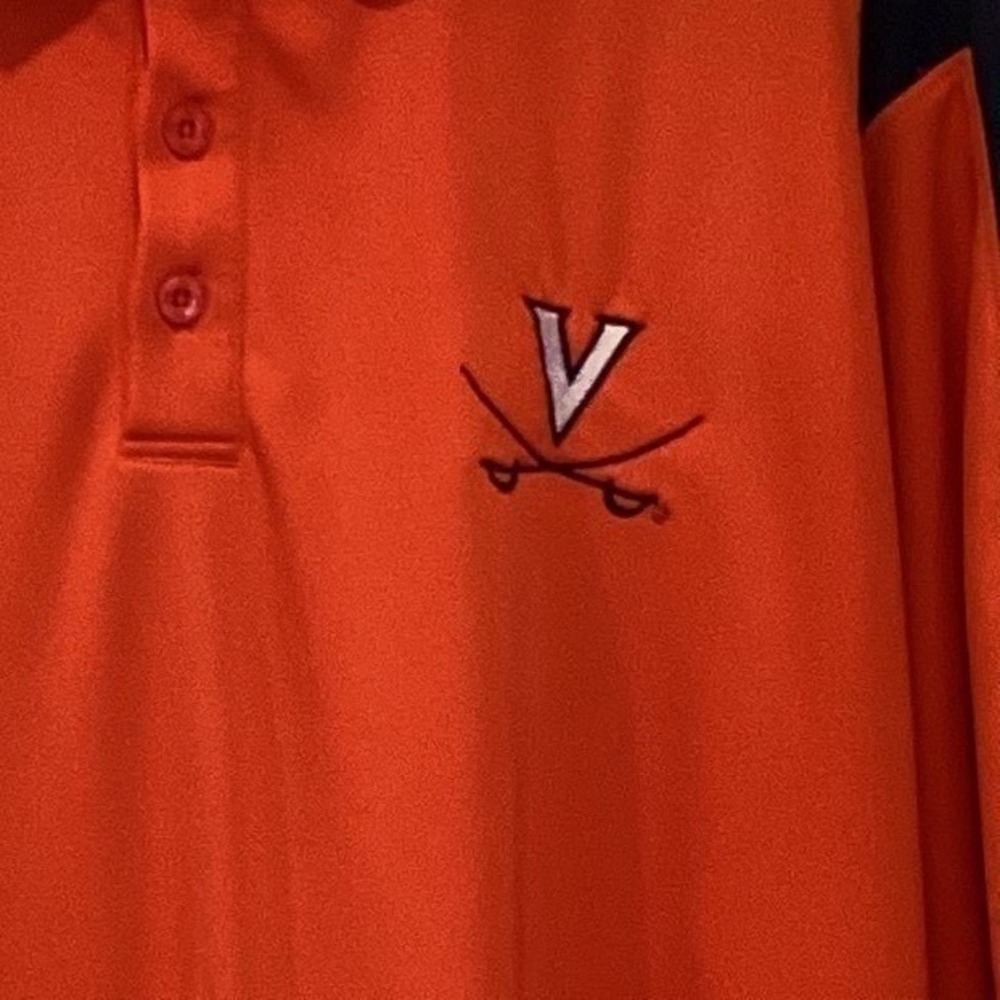 UVA University of Virginia Men's Golf Polo Shirt Cavaliers Logo Orange - Large